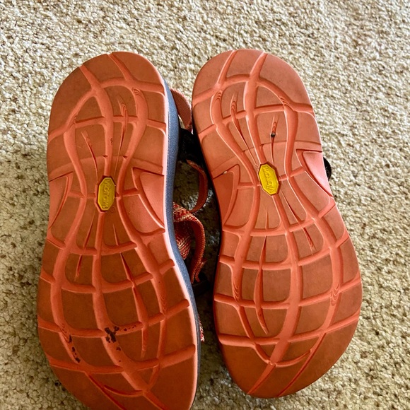 Chaco coral and Black Sandals - Picture 2 of 4